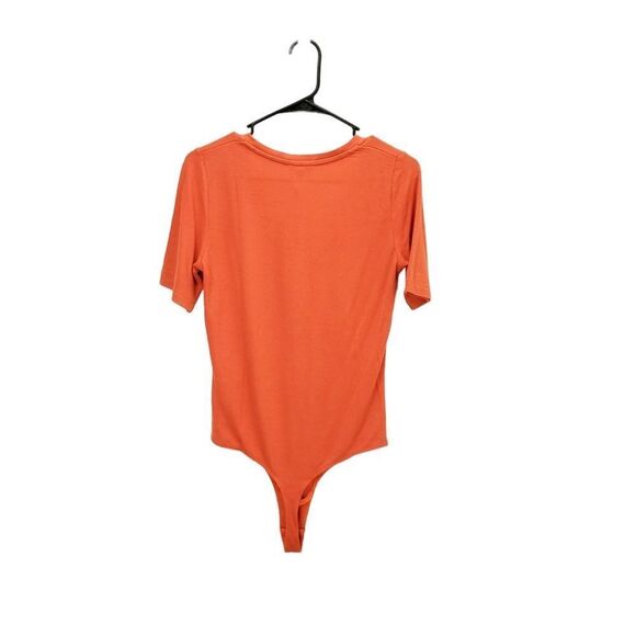 NWT KNIX Modal Pumpkin Rust Orange Ribbed Short Sleeve Bodysuit - Picture 11 of 14